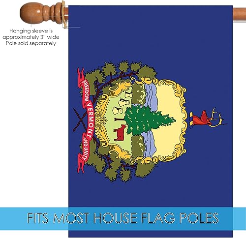 Miniatura 3 de Vermont State Flag 28 x 40-Inch Decorative USA-Produced House Flag