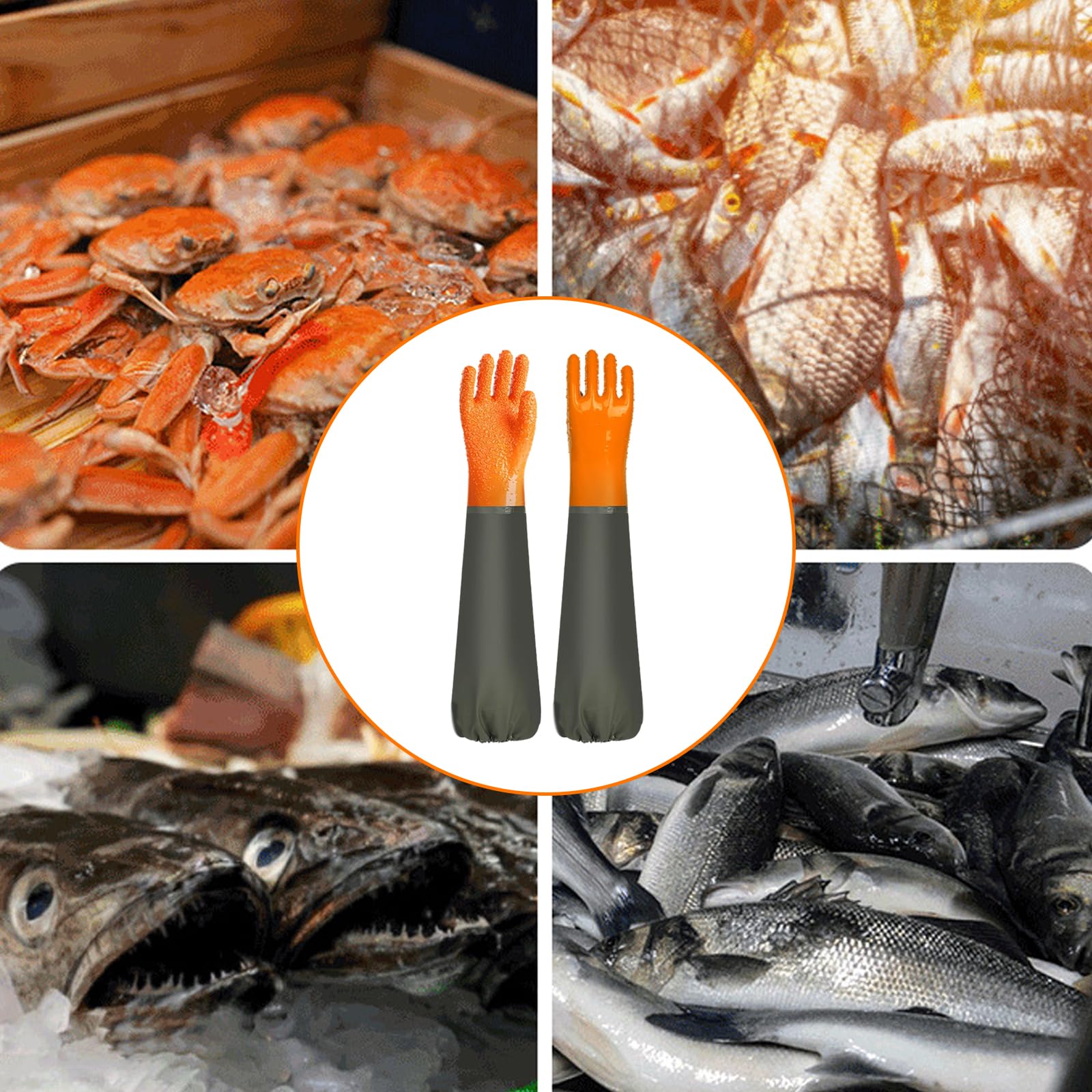 Gants En Caoutchouc À Isolation Thermique De 70 Cm Protections Renforcées De L'avant-bras Pour La Pêche La Transformation Des Fruits De Mer Gants De Travail Imperméables À L'épreuve De L'huile