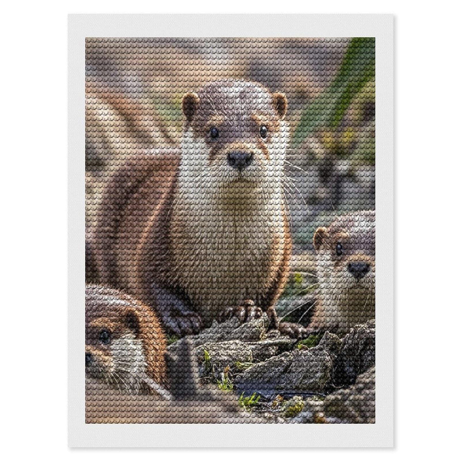 FekiLoot Animal Cute Brown Otters Diamond Painting Kits for Adults Round Paint with Diamonds Pictures Gem Art Painting Kits Personalized Diamond Art Full Drill for Beginners Home Wall Decor