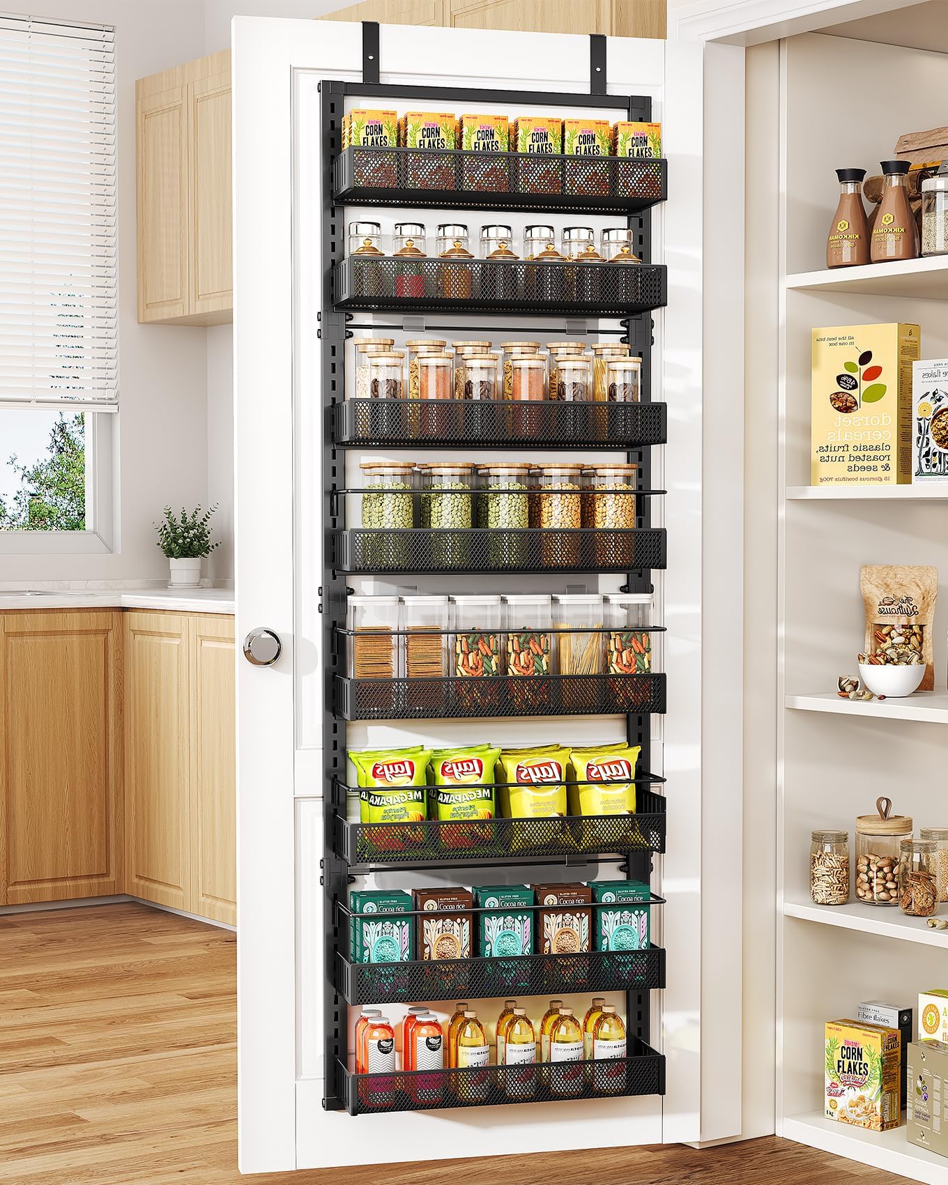 Amazon.com: RiniroLis Over The Door Pantry Organizer, 6-Tier Pantry ...