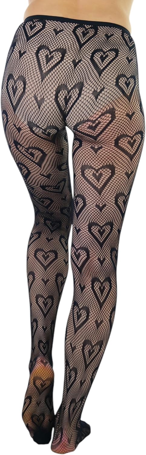 ToBeInStyle Women’s Valentine Day Themed Opaque Sheer Pantyhose w/Heart Love - Image 4
