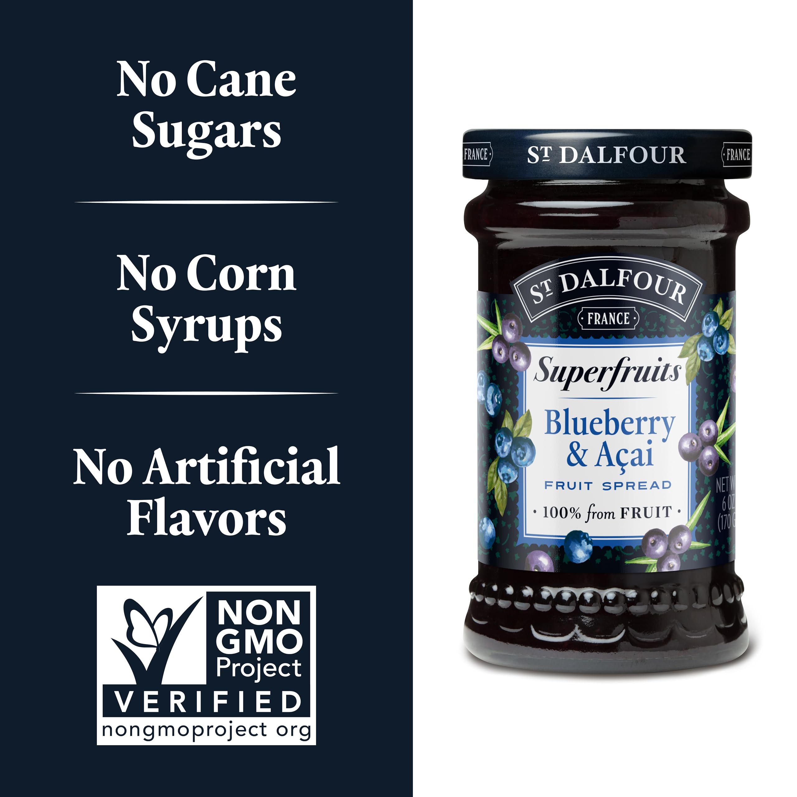 Amazon.com: St. Dalfour Superfruits Blueberry & Acai Fruit Spread