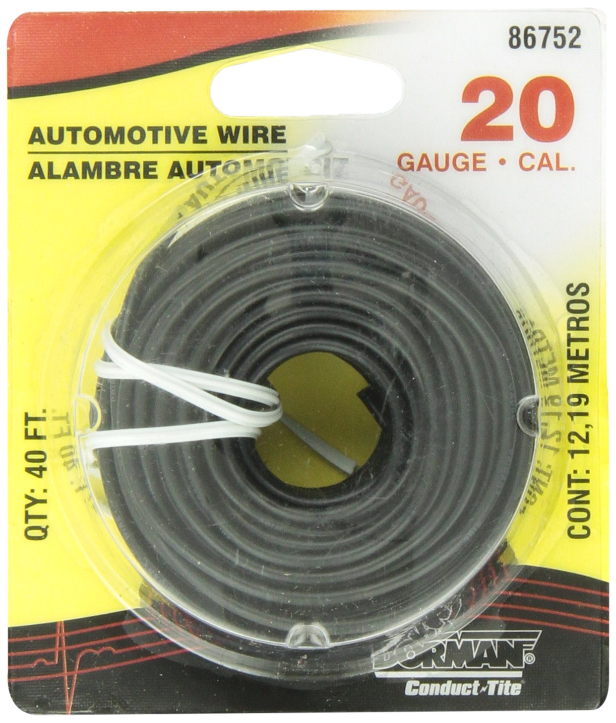 Dorman Help! 86752 Wire Spl Blk 20 Ga 40' *