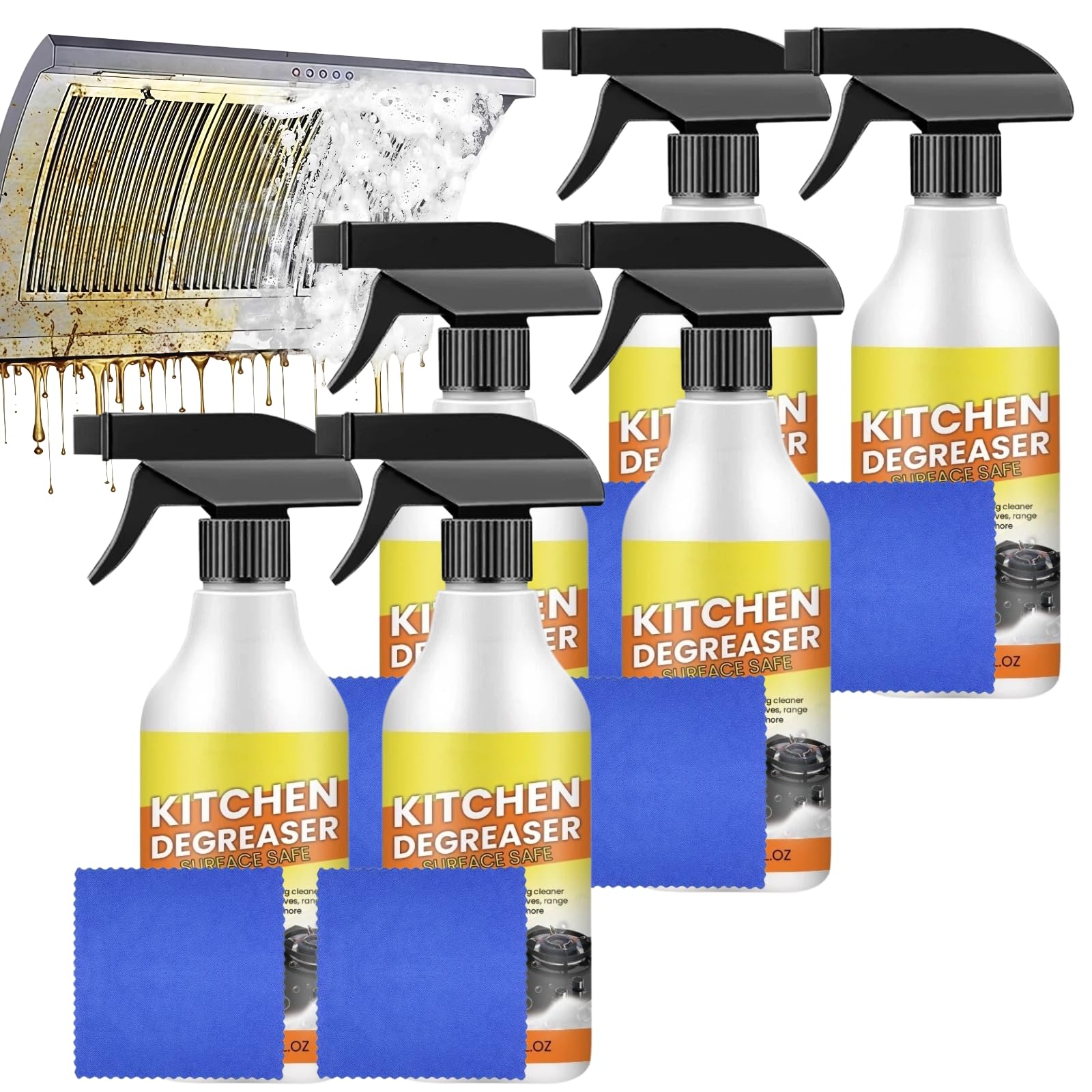 Limpiador en aerosol de espuma multienzima, limpiador de superficies multifuncional para estufas, fórmula suave que elimina la grasa y el aceite difíciles, asientos de cuero y tapicería de sofá