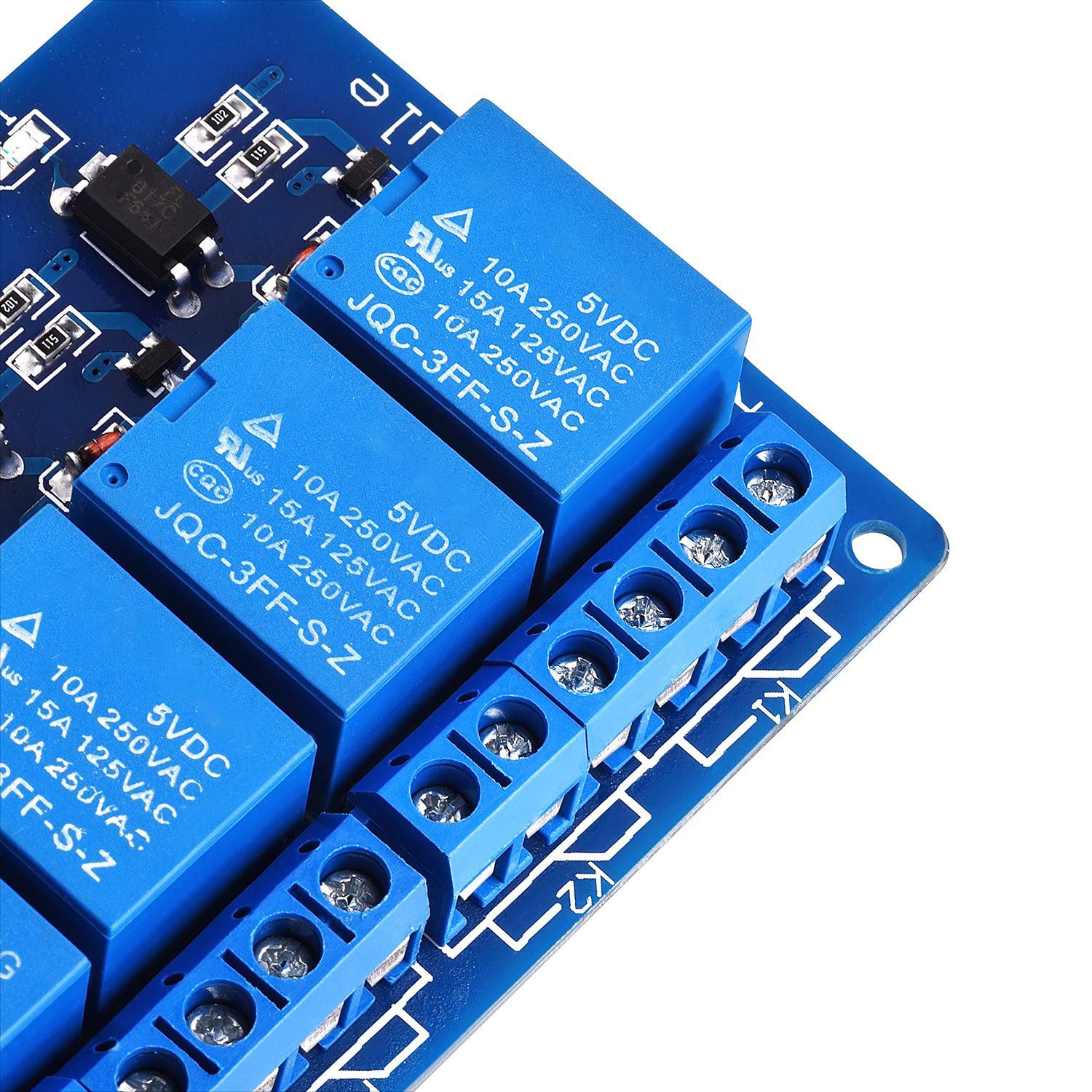 Yizhet 5V 4 Channel-Relay DC 5V 230V Relay Shield Module Control Board with Optocoupler for Raspberry Pi Arduino PIC AVR MCU DSP ARM TTL Logic (4 Channel)