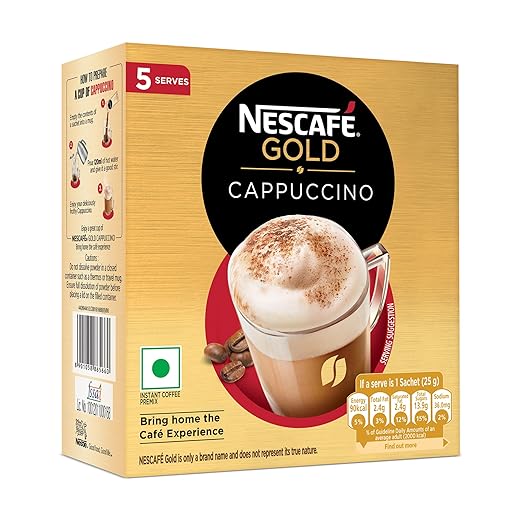 Gold Cappuccino Instant Coffee Premix, 125g (5 Sachets x 25g)