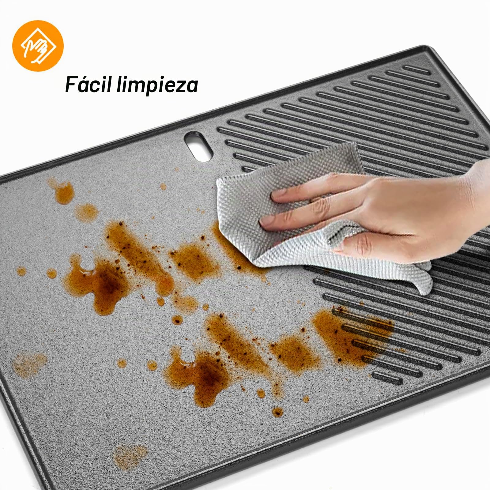 Plancha de hierro fundido para parrilla Landmann Triton 3 y 4 quemadores, Enders Boston 4, Enders Monroe PRO 4, Enders Boston 6 parrilla de gas, 43,5 x 31,5 cm parrilla para Broil King Baron, Crown,