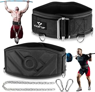 COFOF 3-in-1 Weighted Pull Up Dip Belt with 40.6" Chain, Self-Locking Buckle, 350 LBS Capacity for Squats, Deadlifts & Powerlifting