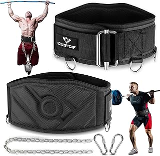 3-in-1 Weighted Pull Up Belt for Men, Weight Lifting Dip Belt with 40.6 IN Chain & Self Locking, Weighted Gym Belt for Pul...