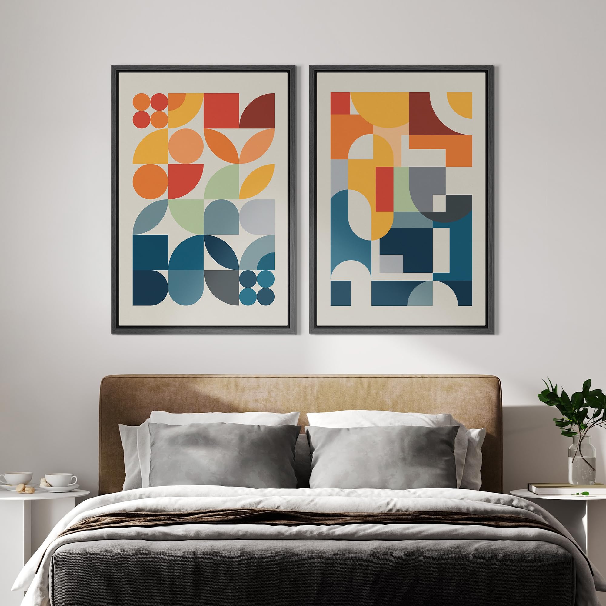 Amazon.com: IDEA4WALL Framed Canvas Print Wall Art Set Mid-Century