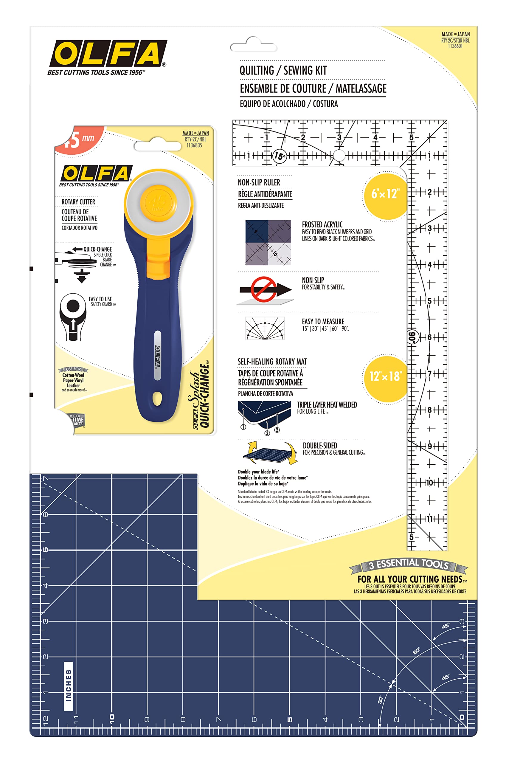 OLFA Splash Quilting/Sewing Kit 6"X12"-Navy