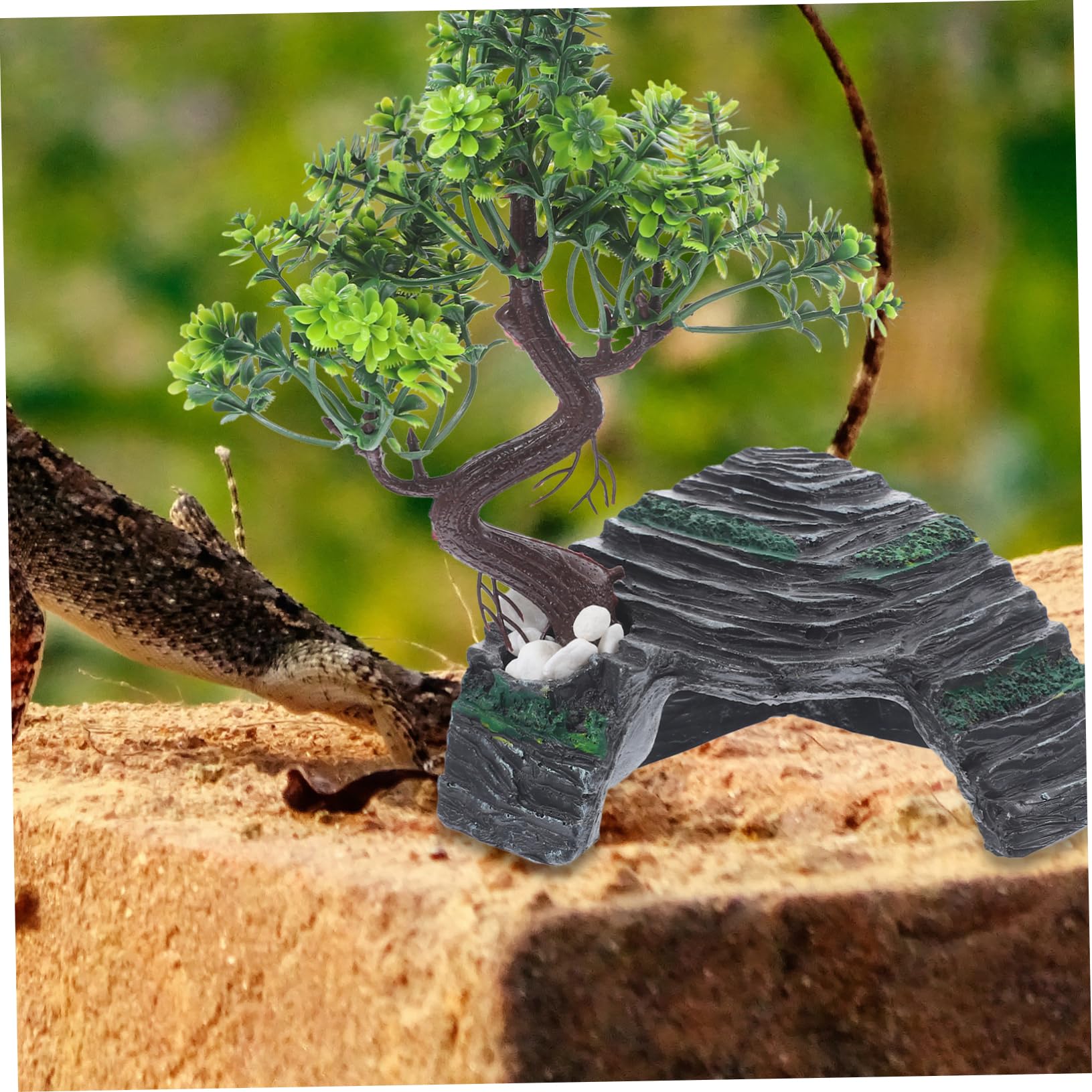 Toyvian Cachette pour Reptiles Résine Décor de Tronc pour Lézards Abri pour Terrariums