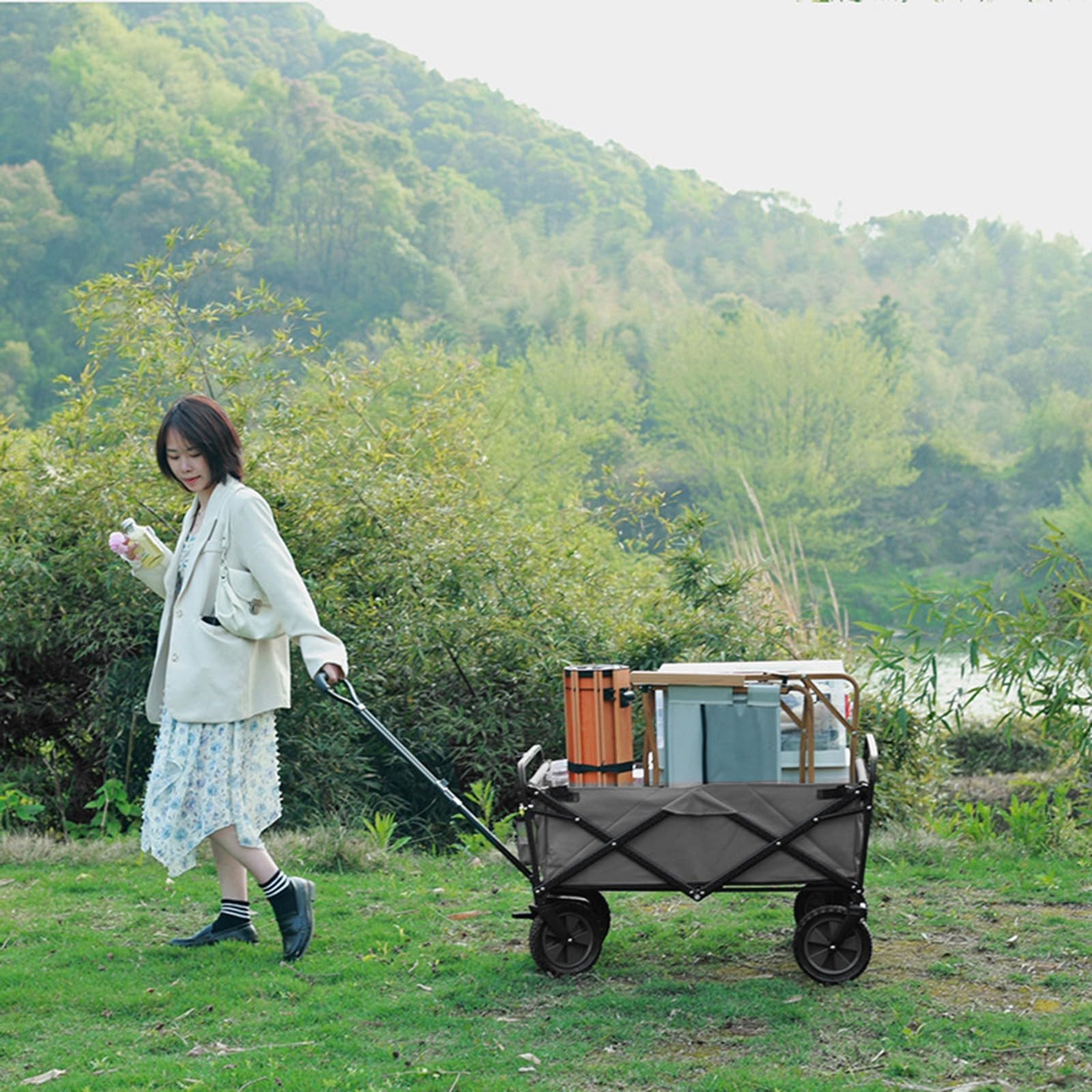 S SERENABLE Sac De Remplacement Pour Chariot De Courses En Tissu Oxford Imperméable Sac De Chariot Portable B Épaissi