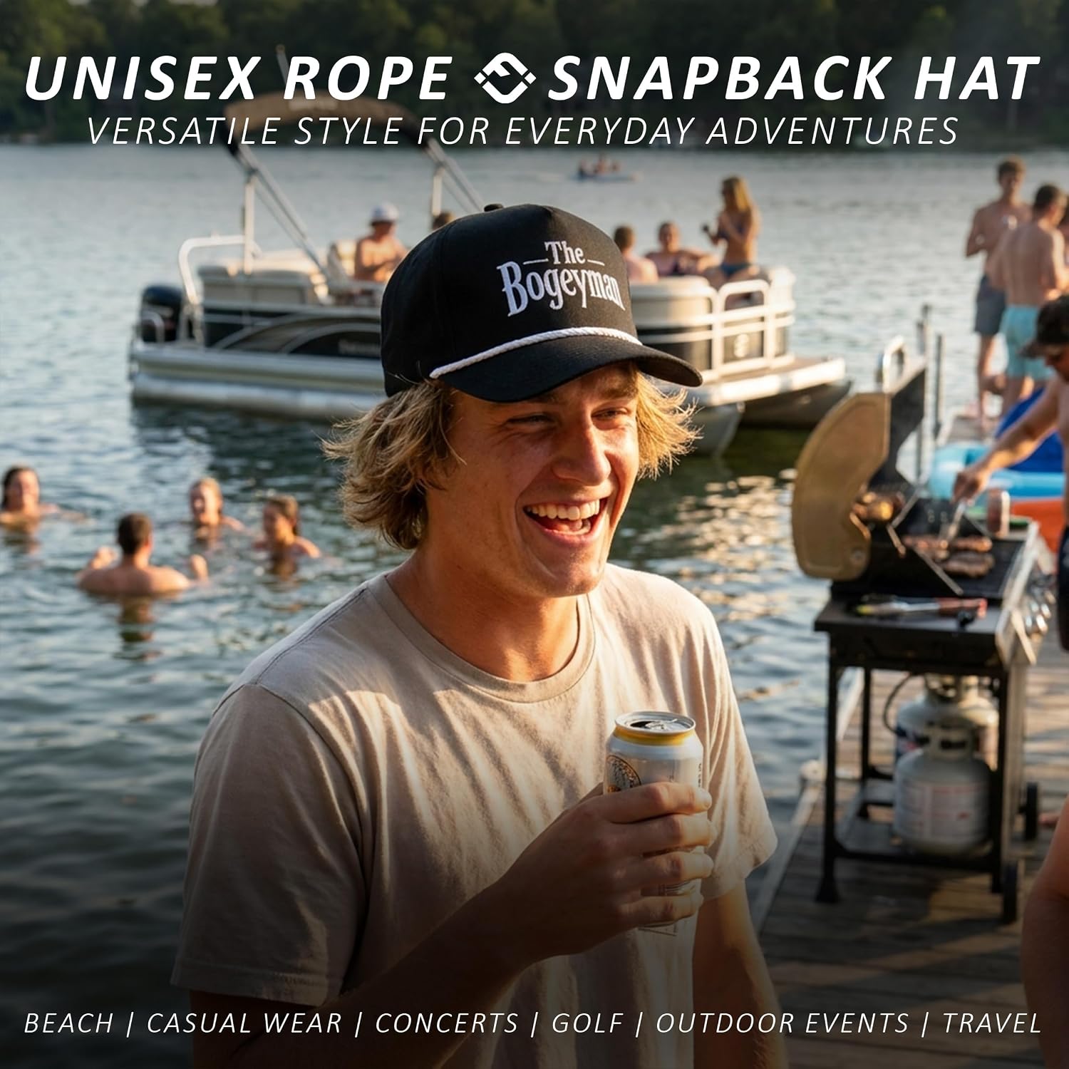 Funky Junque Unisex Adjustable Trucker Snapback Rope Hat image 4