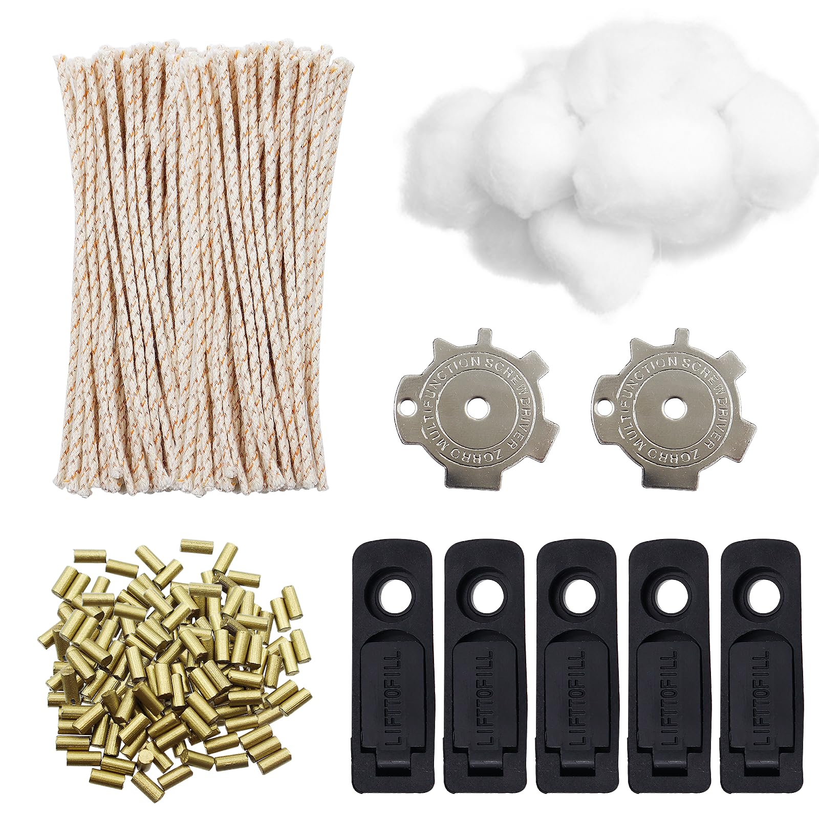 Popapie Gold Petrol Lighter Repair Kit,Flint Lighter Wadding Pack,Comprehensive Bundle With Lighter Flints Wick Natural Cotton Felt Pad And Screwdriver Compatible With Zippo And Similar Lighters