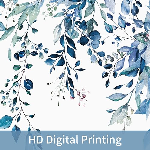 Miniatura 2 de MitoVilla Juego de 4 piezas de baño de eucalipto azul con cortina de ducha y alfombras, modernos juegos de cortinas de ducha con alfombras para