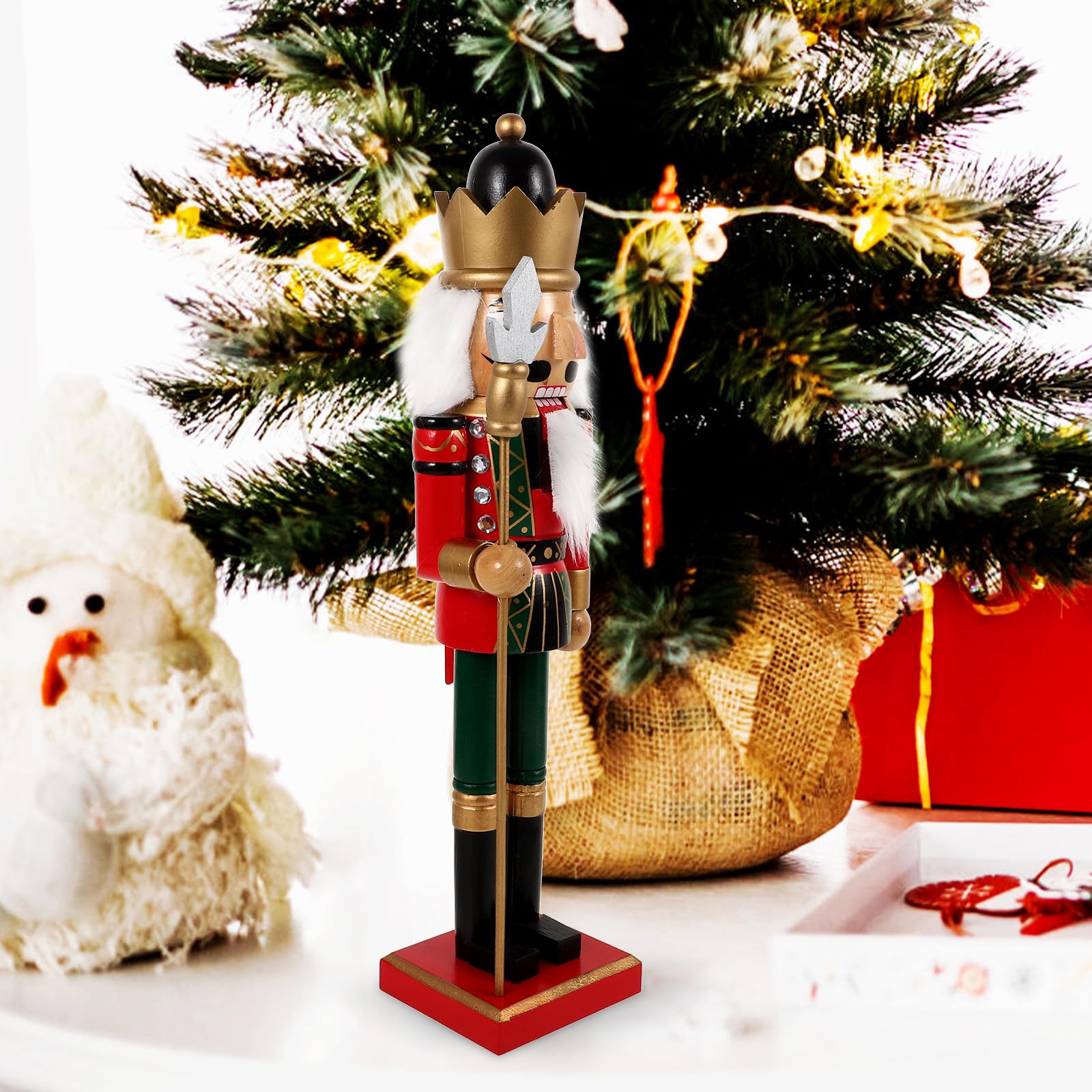 TOYANDONA 3 Piezas Cascanueces de Escritorio Navideño de Madera, Adorno