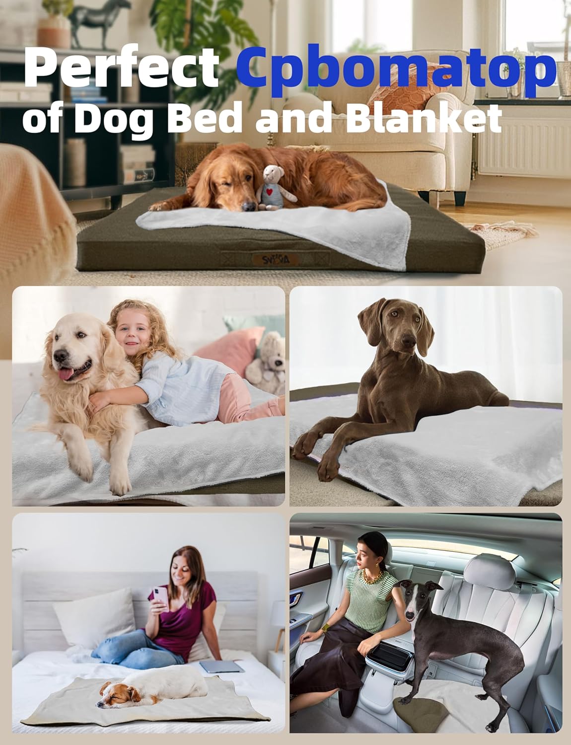 Sytopia 36-Inch Waterproof Orthopedic Dog Bed, L for Giant and Extra Large Dogs, Supports Up to 60 lbs, for Indoor and Outdoor Use, Brown
