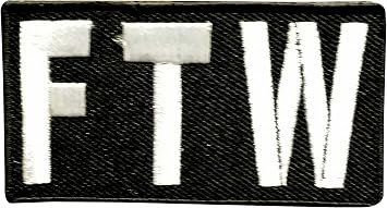 FTW White on Black Patch Small Iron-on Patches for Biker Vest or Jacket
