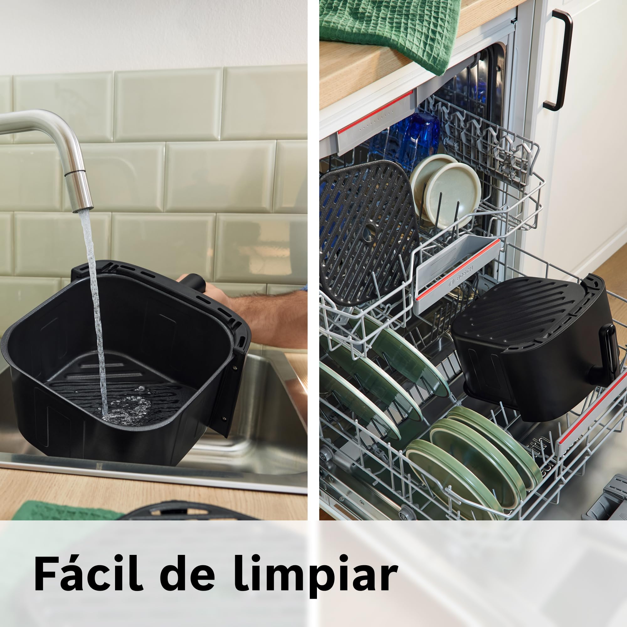 Bosch - Freidora de aire Serie 4 XL, capacidad de 6,1 L, 7 programas. Cocinado más rápido, Negro, MAF462B0, Air Fryer