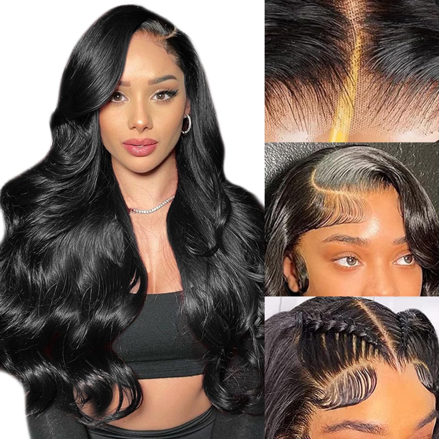 30 Inch Glueless Wigs Human Hair Pre Plucked Pre Cut 200% Density Lace Front Wigs Human Hair Body Wave 7×5 Closure Wear And Go Wig Human Hair Black Wig For Women