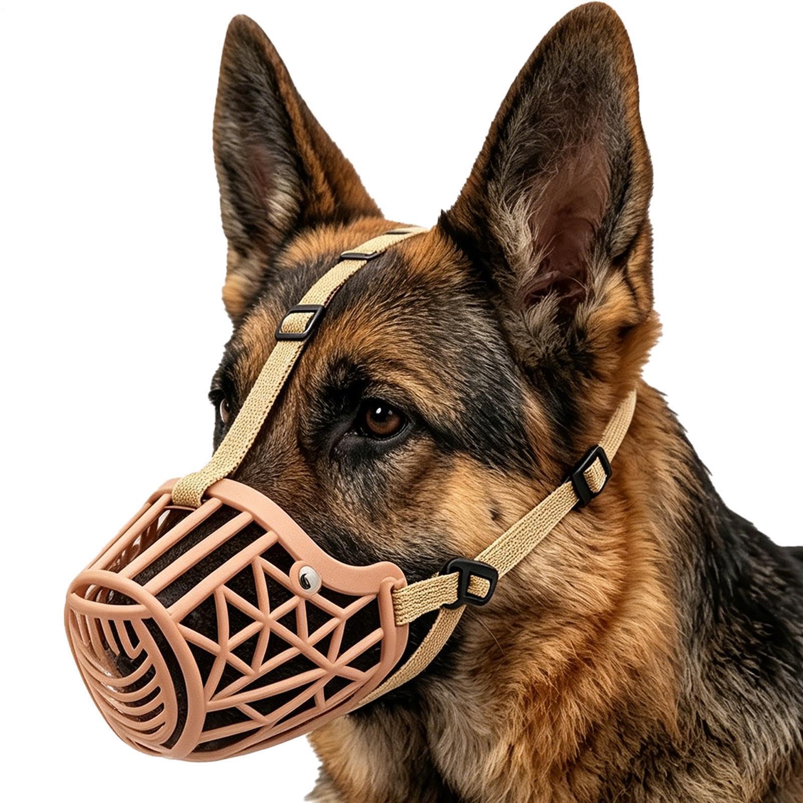 Dog Muzzle For Large Dogs - Basket Dog Muzzle, Breathable Anti Barking Basket Mouth Guard, Large And Medium Dogs Breed Can Prevent Eating Chewing And Barking For Grooming Trimming Training