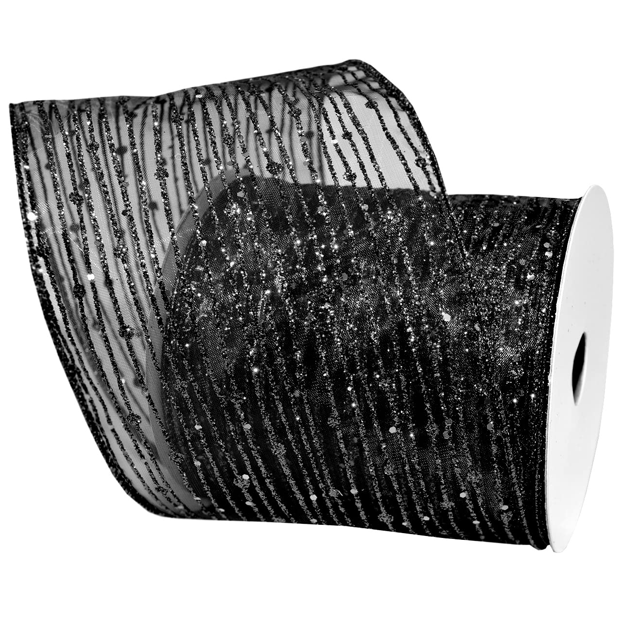 Ruban scintillant noir Morex Ribbon mercerie loisirs créatifs scrapbooking