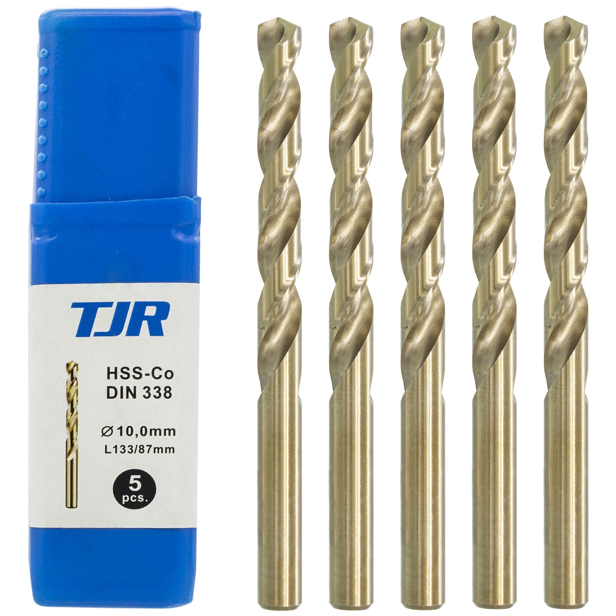 TJR® HSS-E M35 Diameter 4.2 mm Cobalt Twist Drill Steps Pack of 10 Self-Centring Metal Drill Bits DIN 338 Type N 135° (10)
