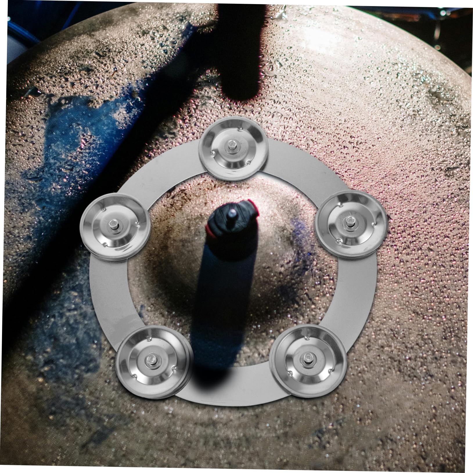 Anillo de Pandereta Metálico para Platillo Splash de Batería, Mejora Efectos de Sonido y Calidad Acústica para Bateristas Profesionales y Prácticas