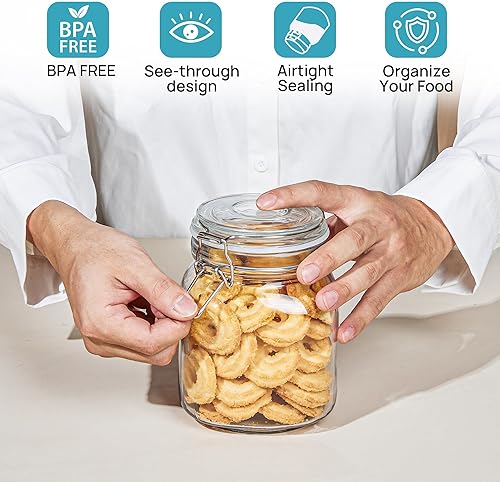 Miniatura 7 de Vtopmart Paquete de 4 tarros de vidrio de 17 oz con cucharas