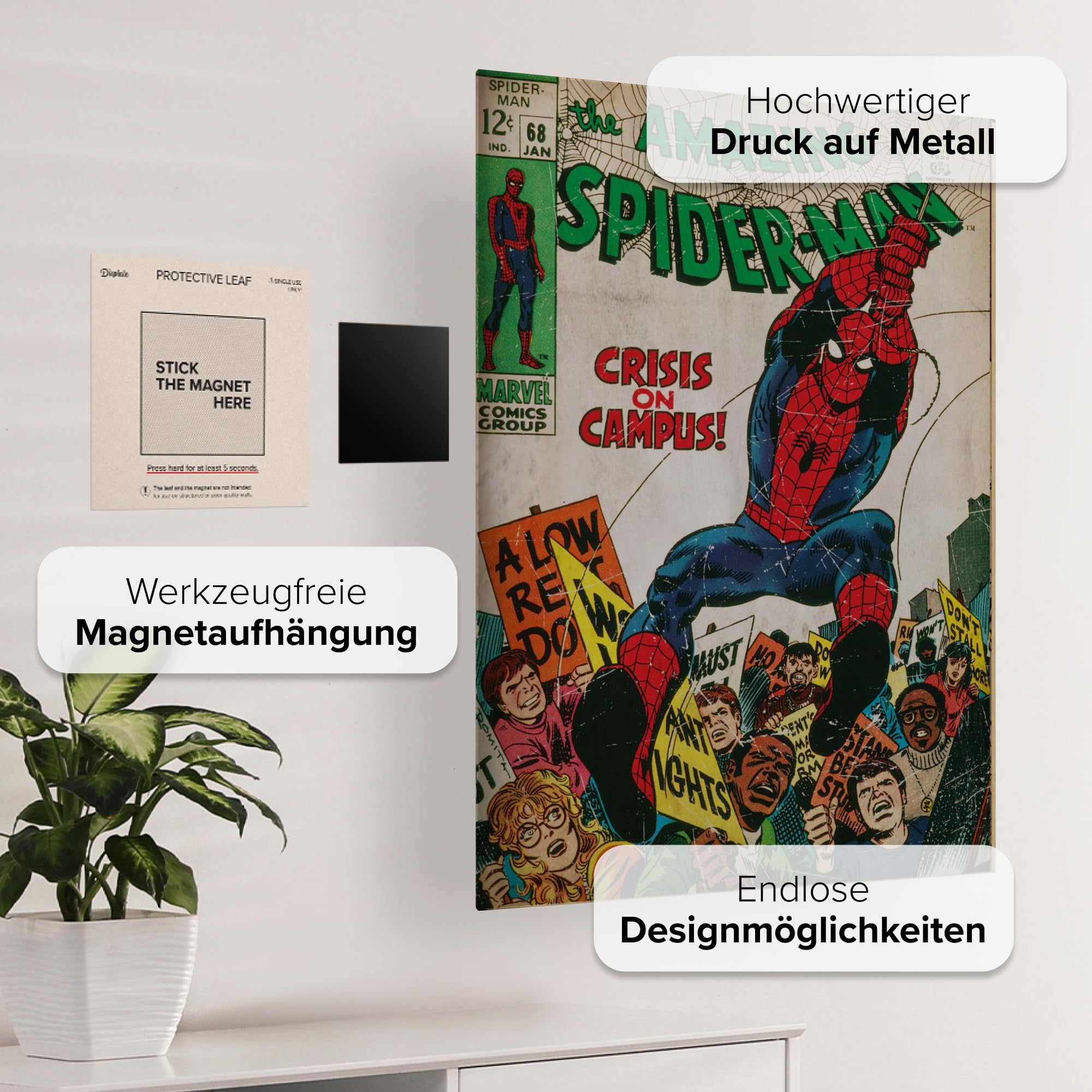 Amazon.com: Displate Metal Poster Marvel Crisis On Campus Wall Art