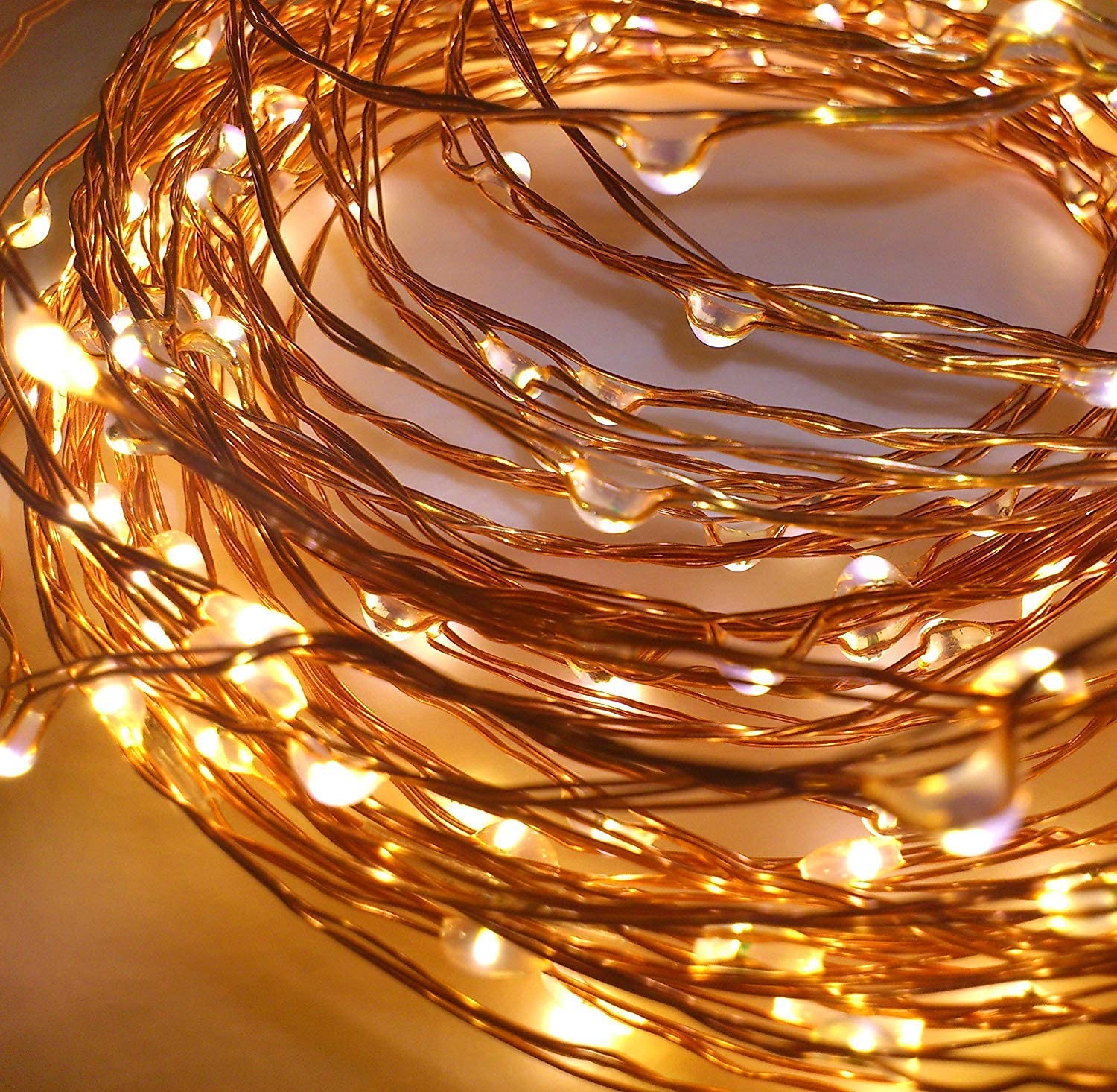 Desidiya 3AA Battery Powered Copper String Decorative LED Fairy Lights Warm White, 5 Meters, 50 LED's (Pack of 1)
