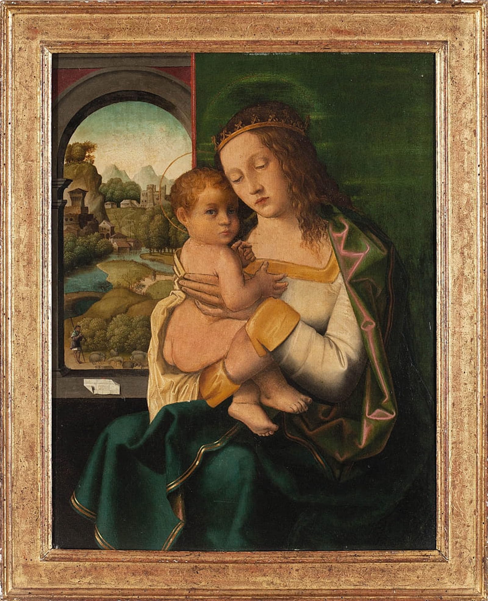 SERENDIPITP Abstract Painting Mural Print Picture Wall Decor Painting the Virgin and Child by Bartolomeo Veneto Vintage Wall Artwork for Home Decor 60x90cm