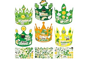 24Pcs St. Patrick's Day Hats Arts and Crafts Craft Kit with Stickers for Kids