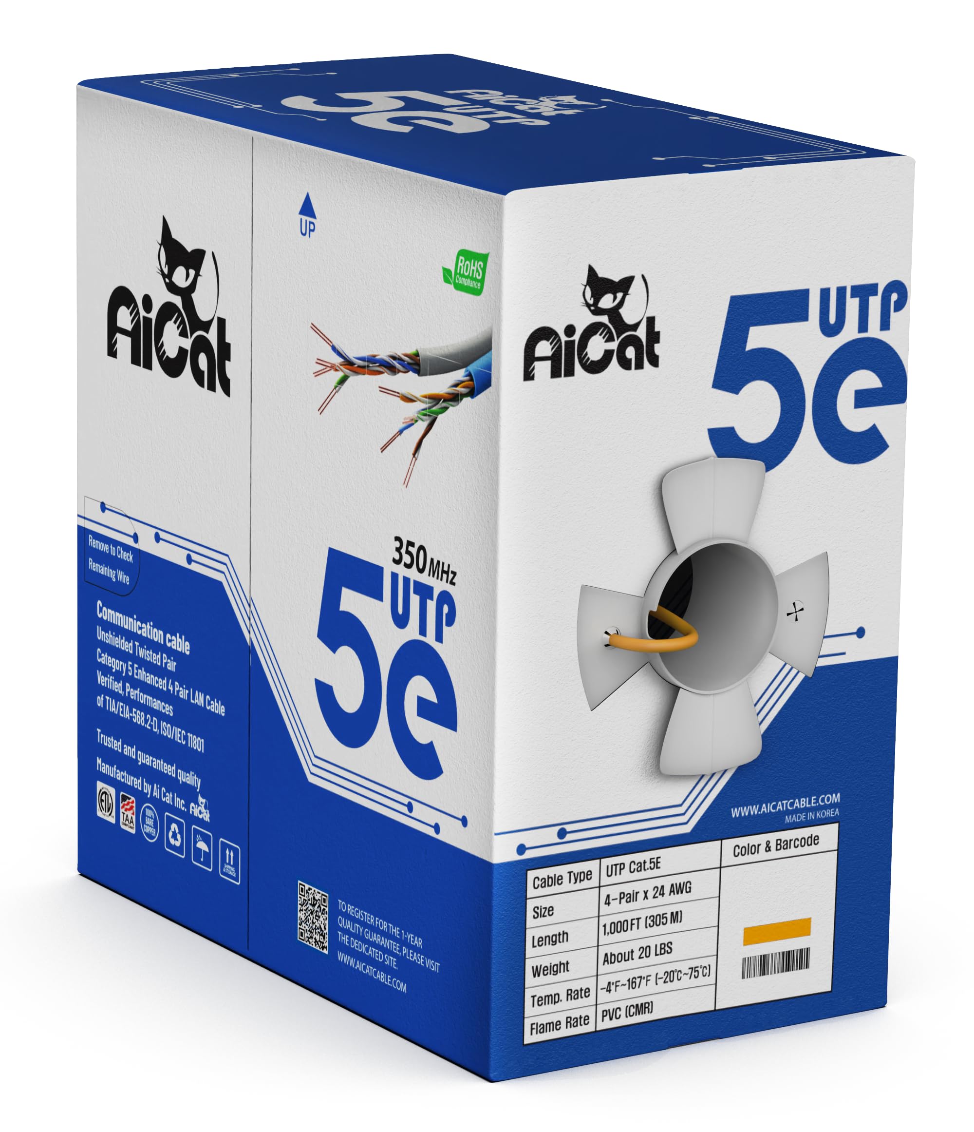 AiCat（エーアイキャット） Cat5e　イーサネットケーブル300m Amazon.co.jp: AiCat（エーアイキャット） Cat5e（カテゴリ5e