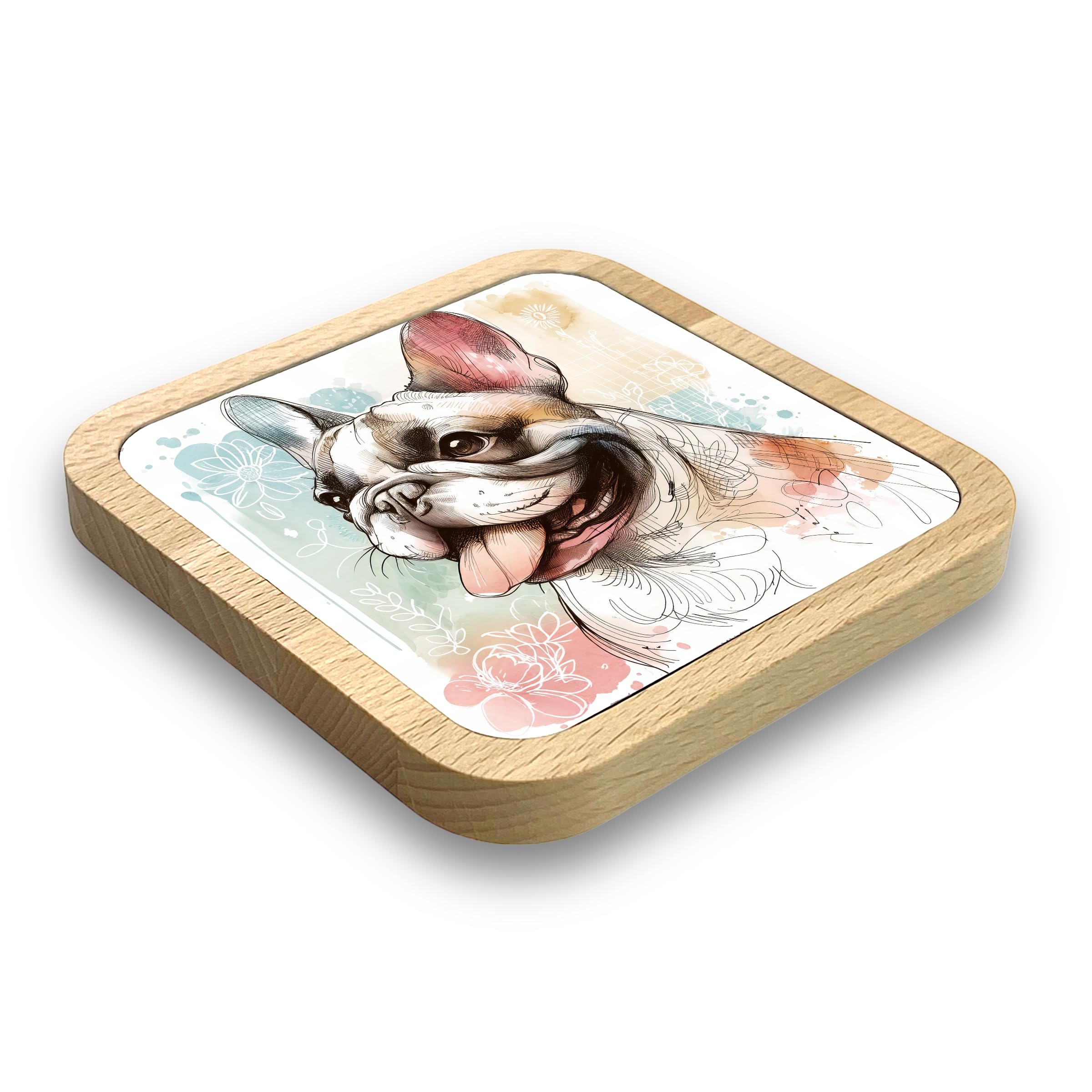 French Bulldog Gift Idea Wooden Coaster, 20+ Breeds Available!, Gift for Dog Dad Dog Mum, Lovers, Owners, Walkers, Groomers - Image 2