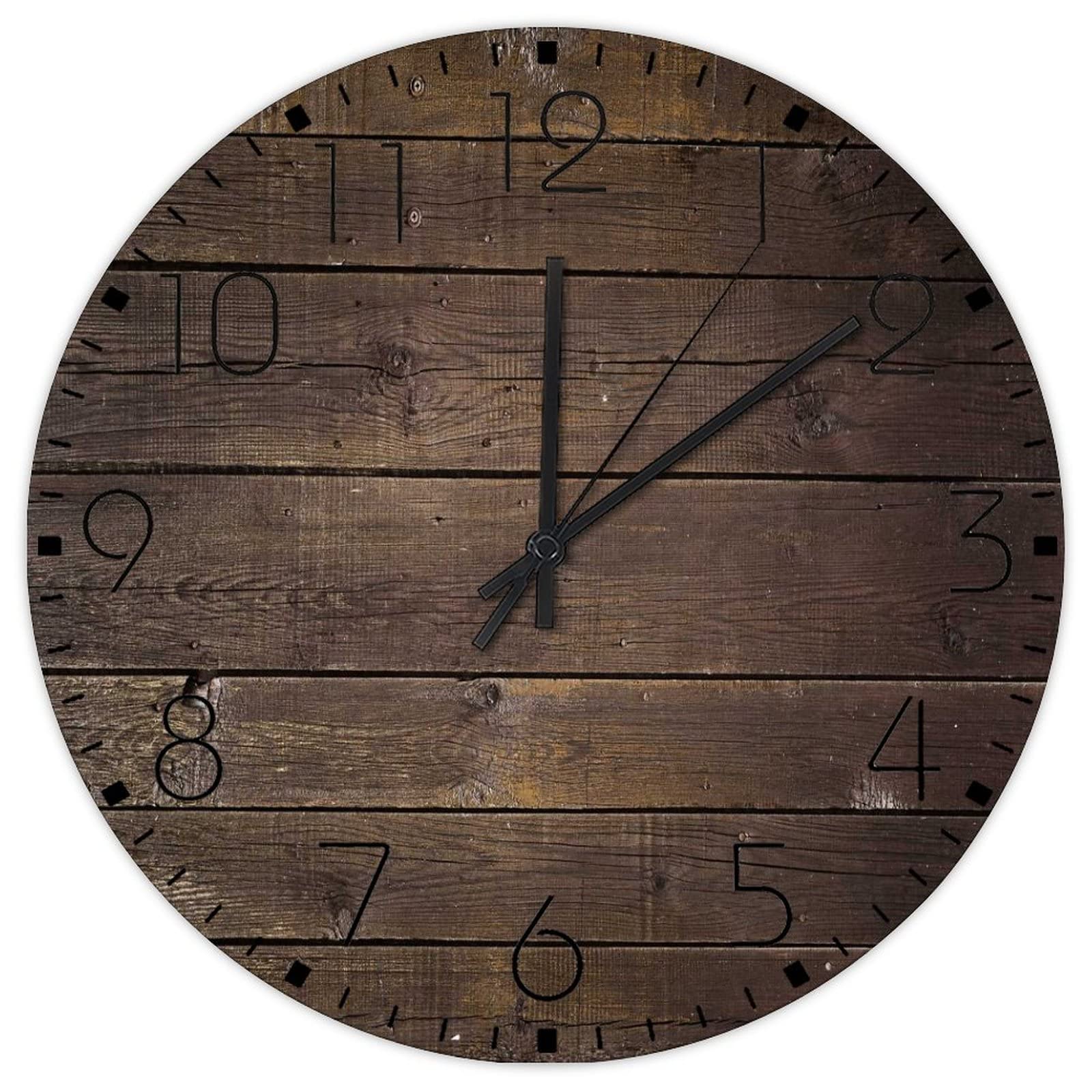Horloge murale en bois shabby chic rétro pour décoration de café cosy