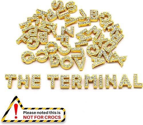 Miniatura 2 de AUEAR, A-Z - Dije completo de diamantes de imitación de 0.315 pulgadas (0.315 in) con letras del alfabeto de cristal, dije de letras de aleación