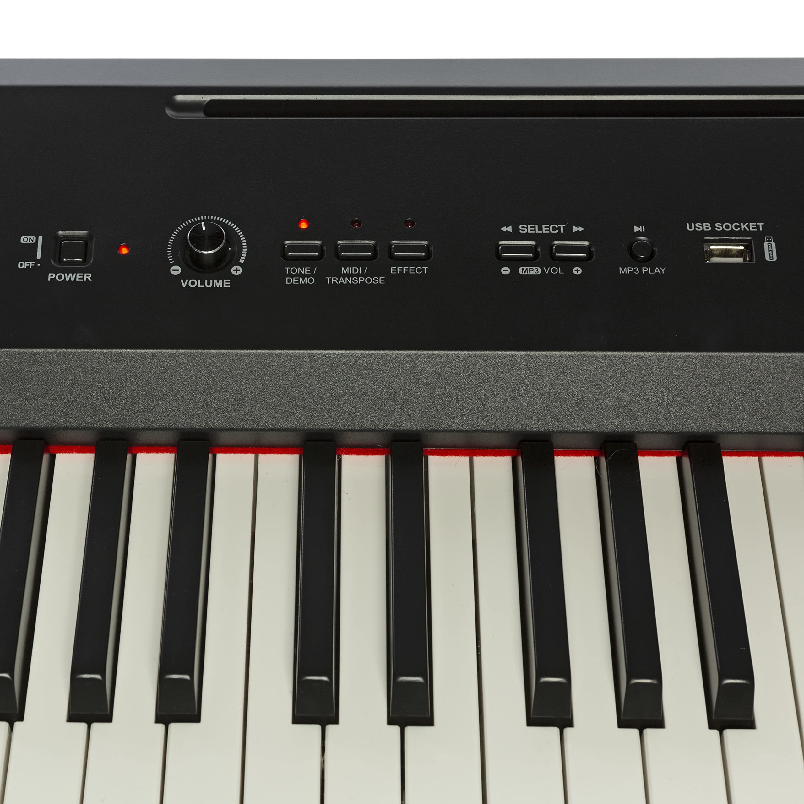Digital Piano 88 Tasten, Hammermechanik, anschlagdynamisch, gewichtet, Anfänger E-Piano schwarz mit Pedalen, Klavierständer, Notenhalter und 128 Stimmen, SP-11