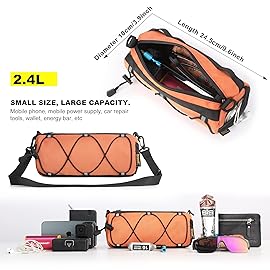 Rhinowalk Bike Handlebar Bag, Bicycle Front Bag Shoulder Bag Storage Bag with Shoulder Strap for Road Mountain Bike Cycling Travel (Orange)