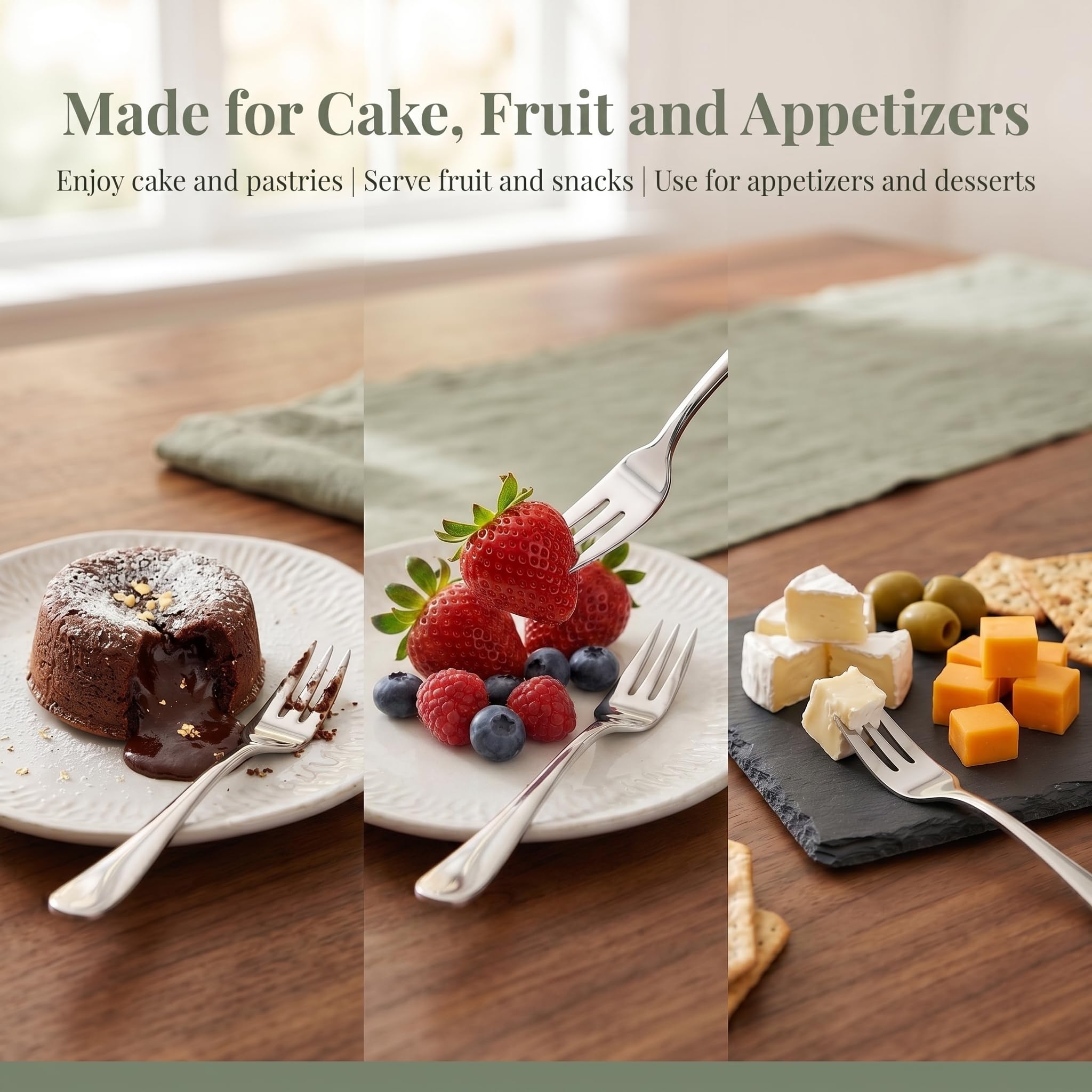 Dessert Forks Set of 4, 5.43" Stainless Steel Small Forks, Cake Pastry — Amazon image 4