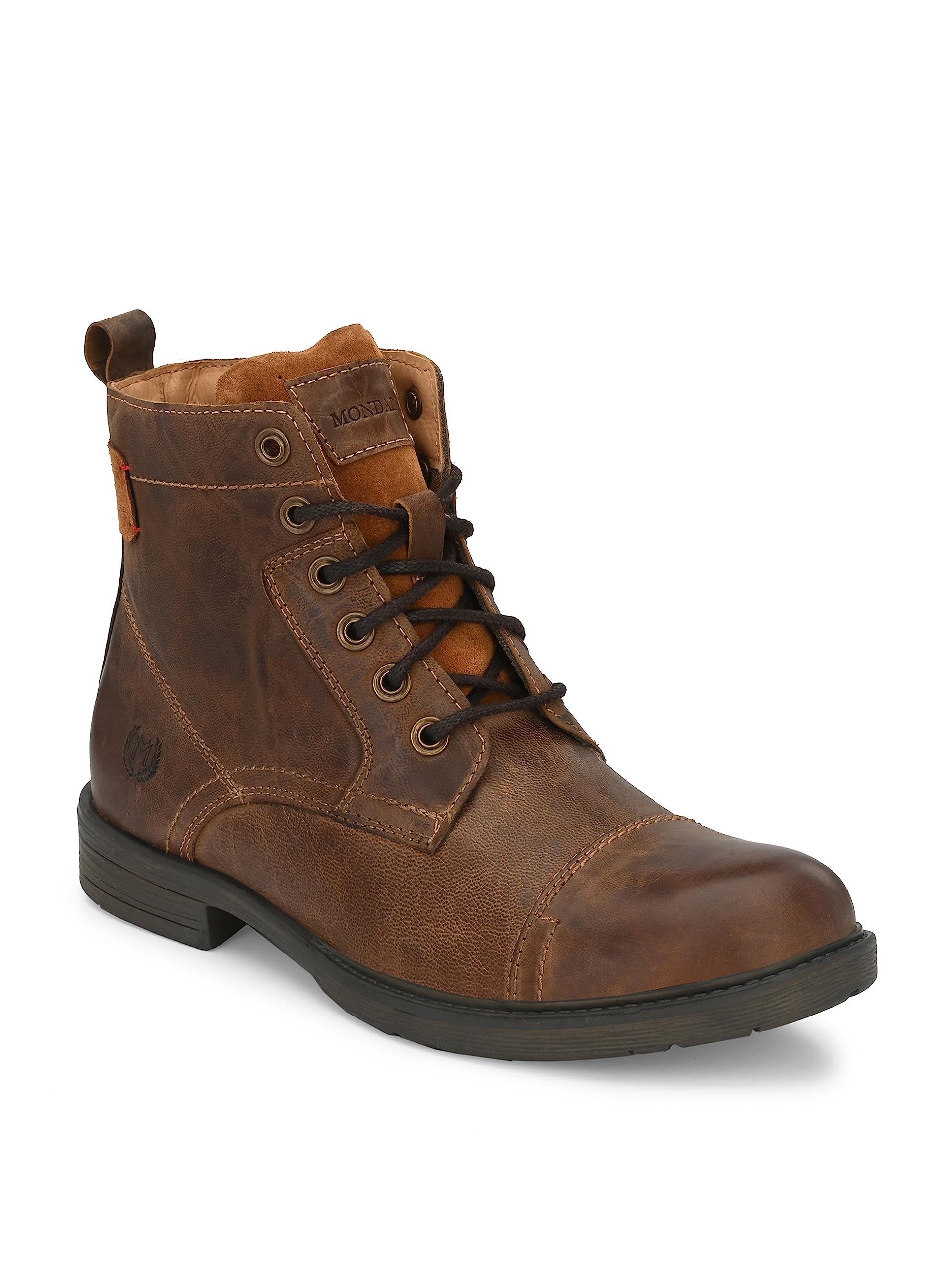MONDAIN New Trend Damaged Desgine Leather Boot For Men (MDBS-515-OLIVE-6) (B0C8Z7983Q) Amazon Price History, Amazon Price Tracker
