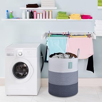 2 Pack Large Laundry Hamper Basket for Clothes 65L, Nursery Hamper, Blanket Basket, Clothes Basket Laundry, Kids Hampers for Laundry, Woven Storage Basket, Toy Basket, 16x 20