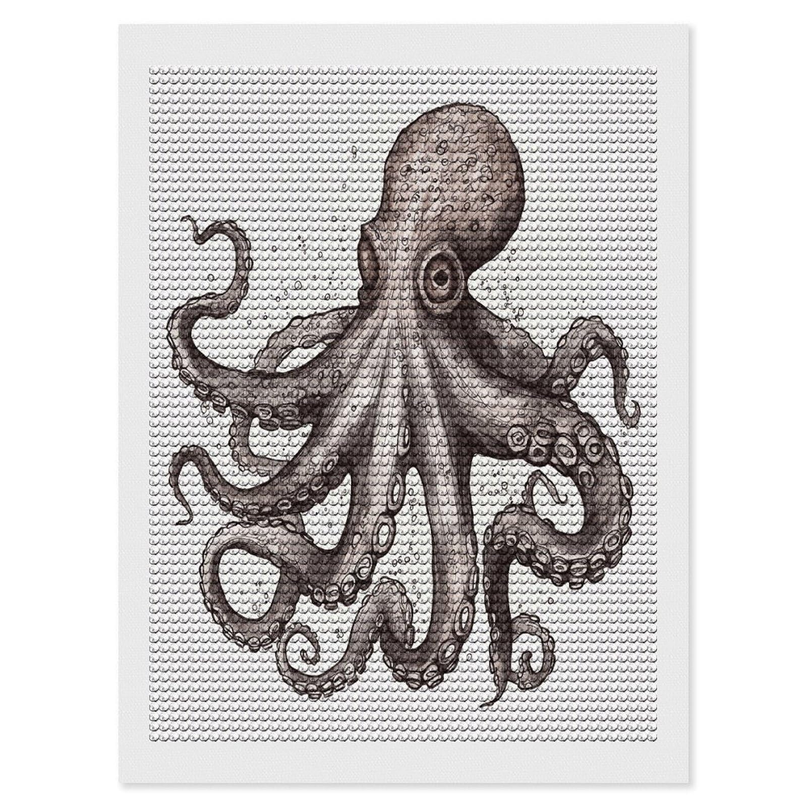 VstaDank Octopus Diamond Painting Kits Exquisite DIY Full Round Drill Diamond Dots Painting for Adults Beginner Diamond Photo Paint with Diamond Picture Art Wall Decor 12"x16"
