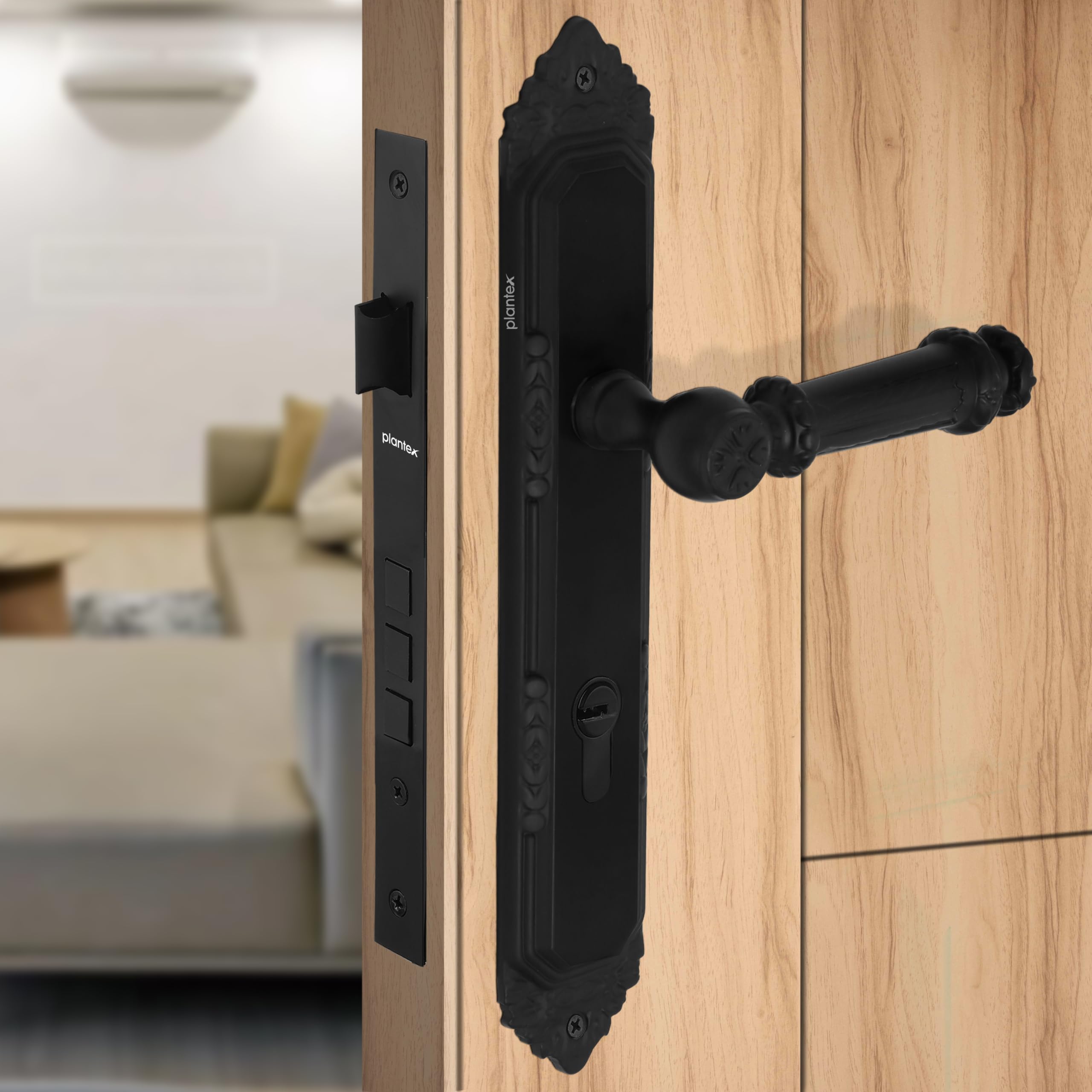 Plantex Heavy-Duty Door Lock Set - Main Door Lock Handle Set/ 6-Lever Lock Mechanism with 3 Years of Warranty/Mortise Lock with 3 Keys, Brass Lock Body & Cylinder(596 - Brass Antique) — Amazon image 10