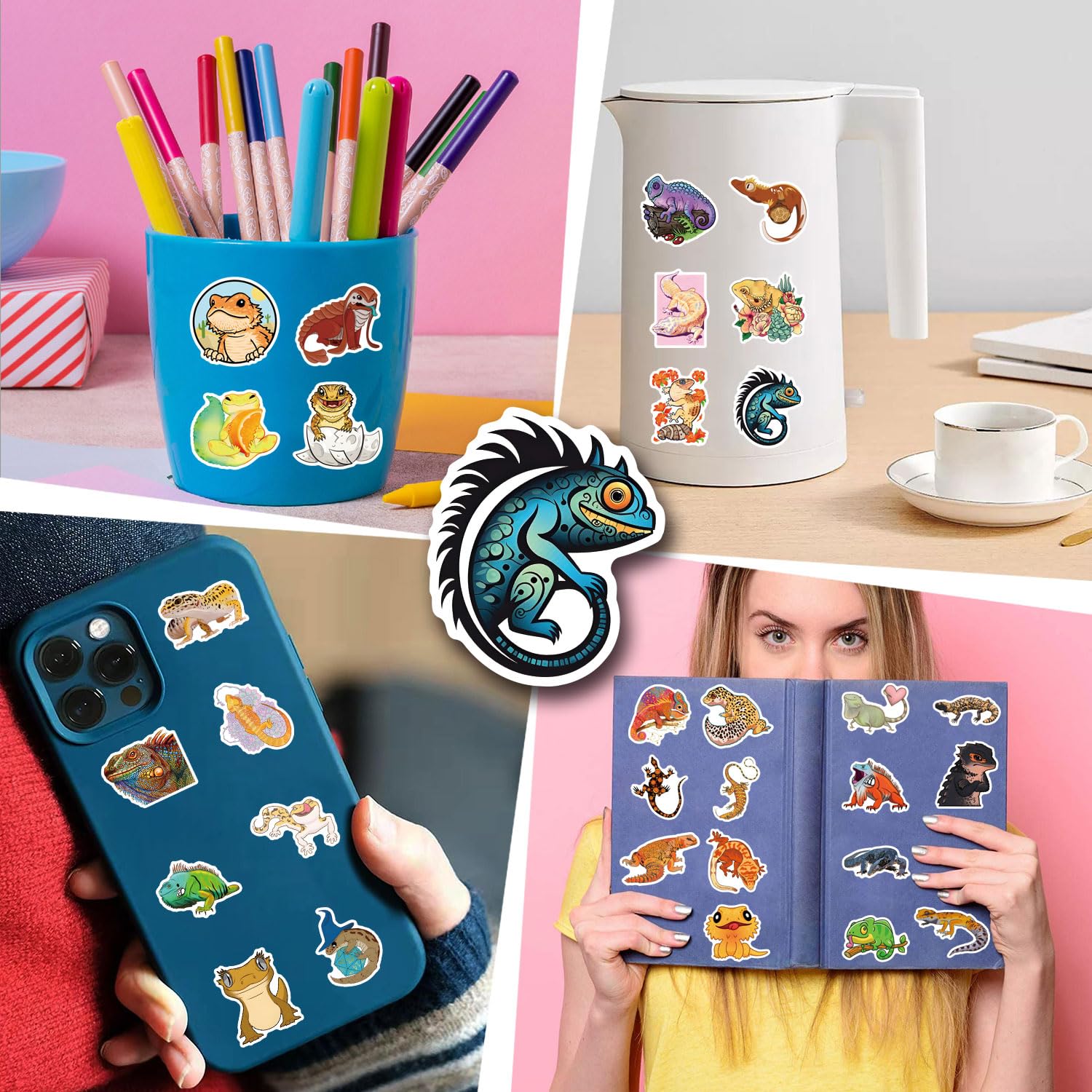 Amazon.com: 55Pcs Lizard Stickers Cute Lacertid Animal Graffiti