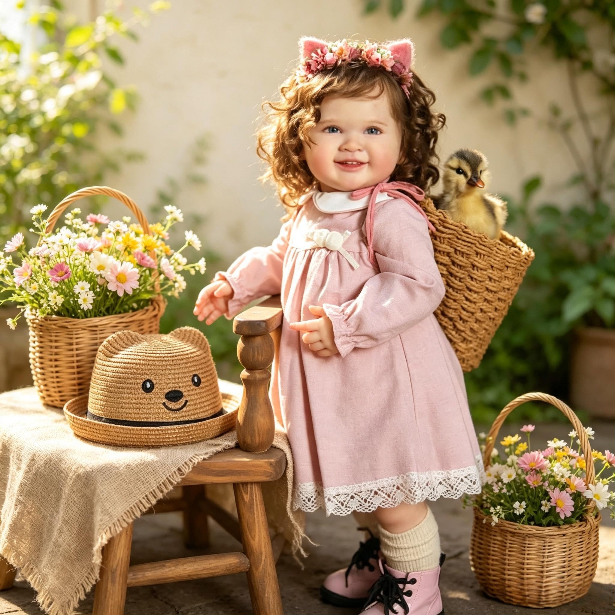 RXDOLL Duży rozmiar, realistyczne lalki Reborn dla małych dzieci, dla dziewczynki, 71 cm, prawdziwe życie, miękkie winylowe tkaniny, ciało, ręcznie wykonane, ważone, realistyczne niemowlęta, brązowe