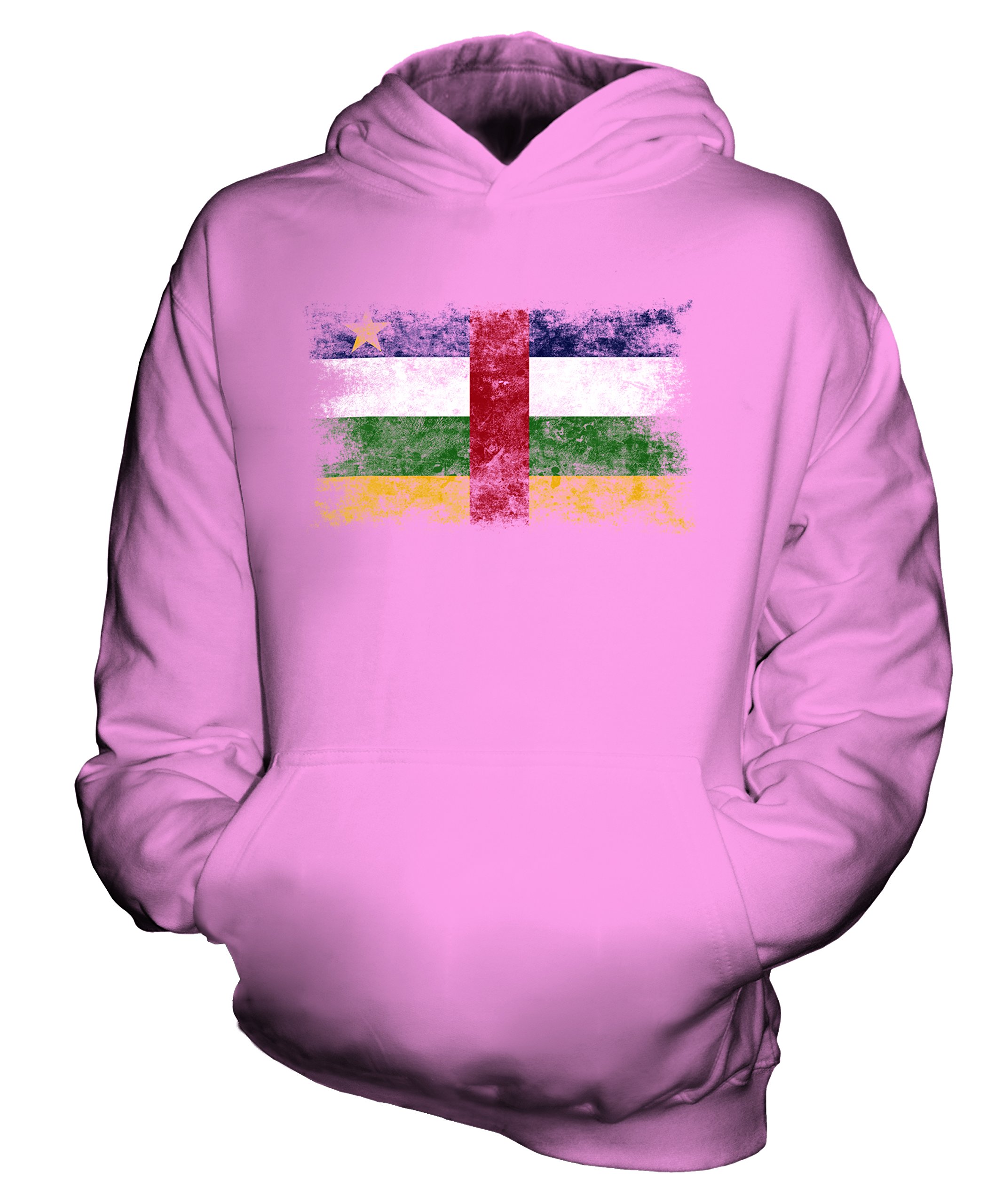 Candymix Repubblica Centrafricana Bandiera Effetto Consumato Unisex Bambino Ragazzi/Ragazze Felpe con Cappuccio