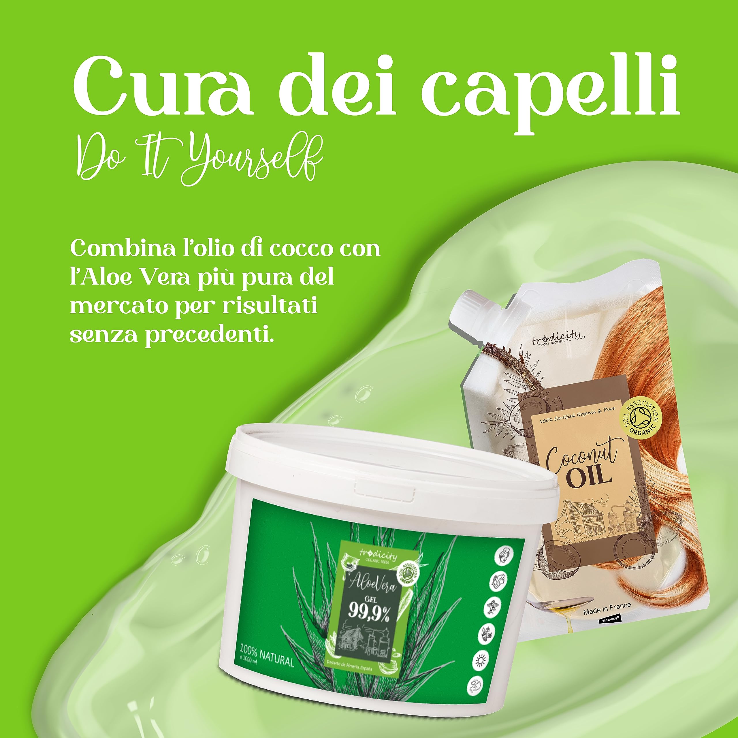 Gel di Aloe Vera Puro al 100% - Idratante per Viso, Corpo e Capelli - Lenitivo per Scottature, Dopobarba e Trattamento Acne- 1000 ml 1 kg