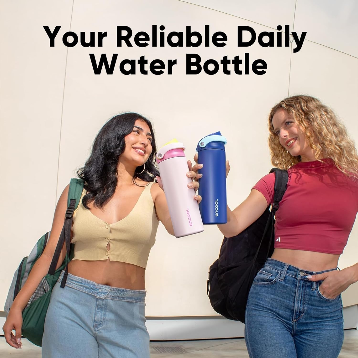 ENCOOL Leakproof Insulated Water Bottle with Straw Dual-Sip Water Bottle Bag-Safe Design for Work, Commute & Gym – Keeps Drinks Cold All Day, 24 oz, Teal Blue - Image 8